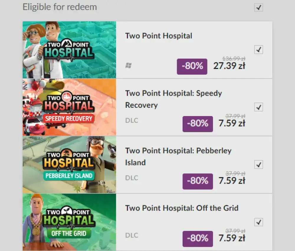 Rekordowa promocja na dodatki do Two Point Hospital w GOG.com. Zniżka dla subskrybentów newslettera