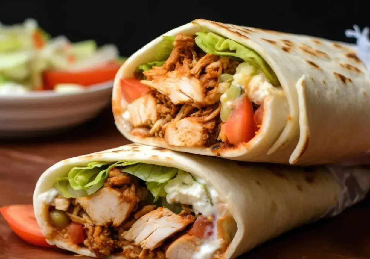 Dwa apetyczne twistery z kurczakiem, sałatą i pomidorami. Zastanawiasz się, ile kalorii ma twister z KFC?