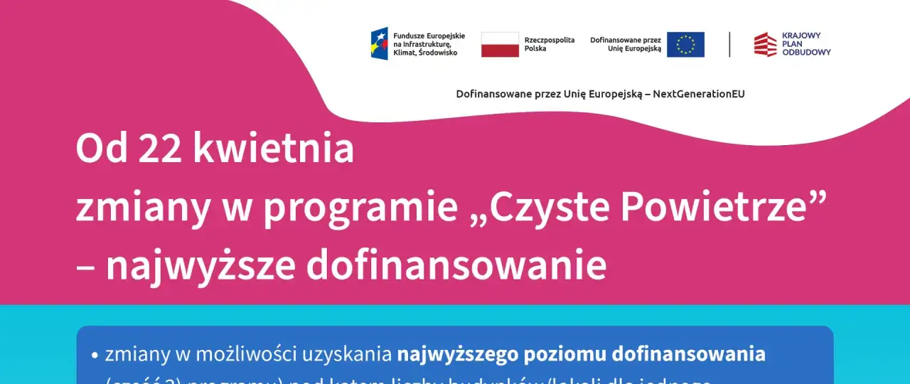 Zmiany w programie czyste powietrze - co nowego od 22 kwietnia?