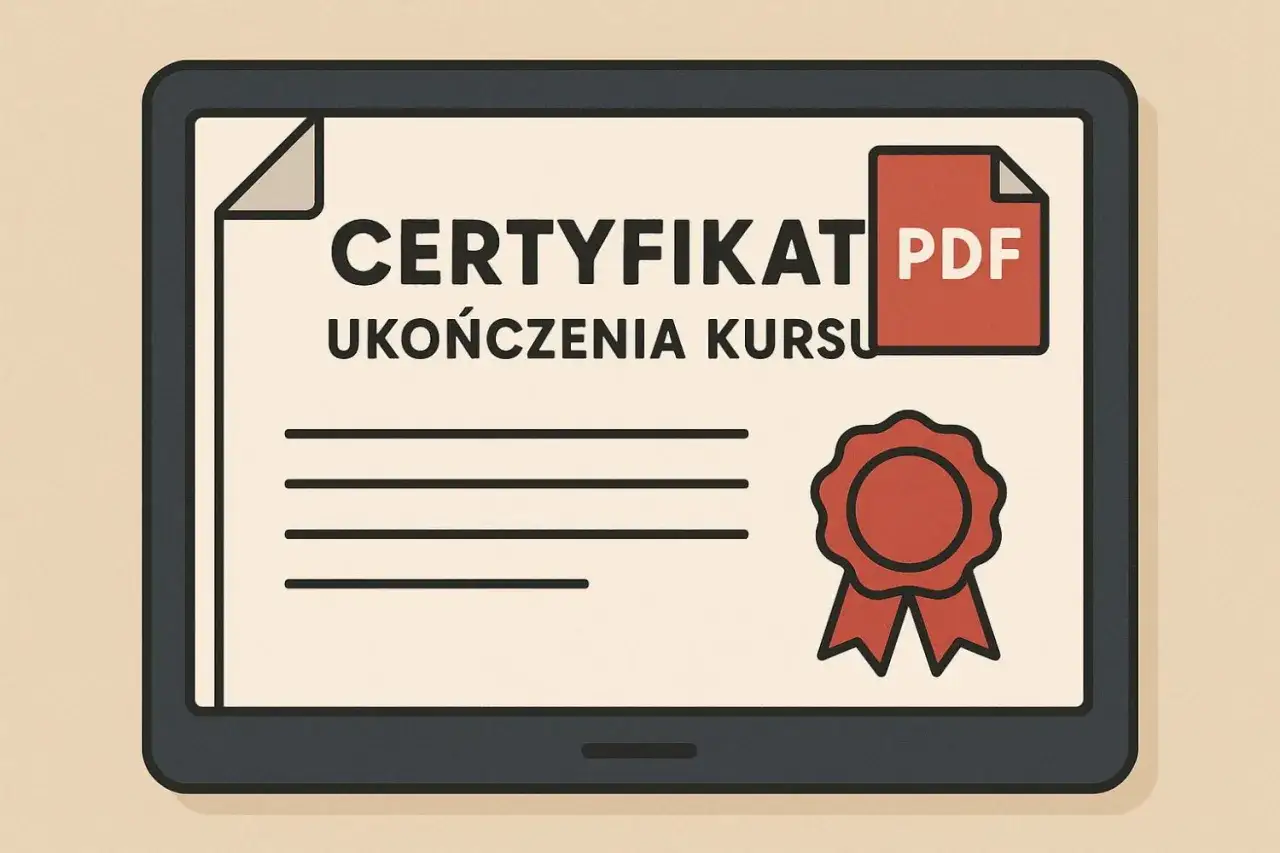 Certyfikat ukończenia kursu PDF. Zdobądź go dzięki darmowemu kursowi fotografii online i zdobądź certyfikat!