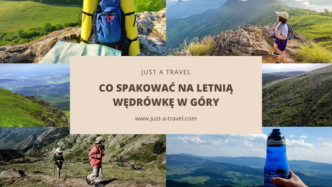 Letnia wędrówka w góry: plecak, mapa, butelka wody i piękne widoki. Dowiedz się, co spakować w góry latem.