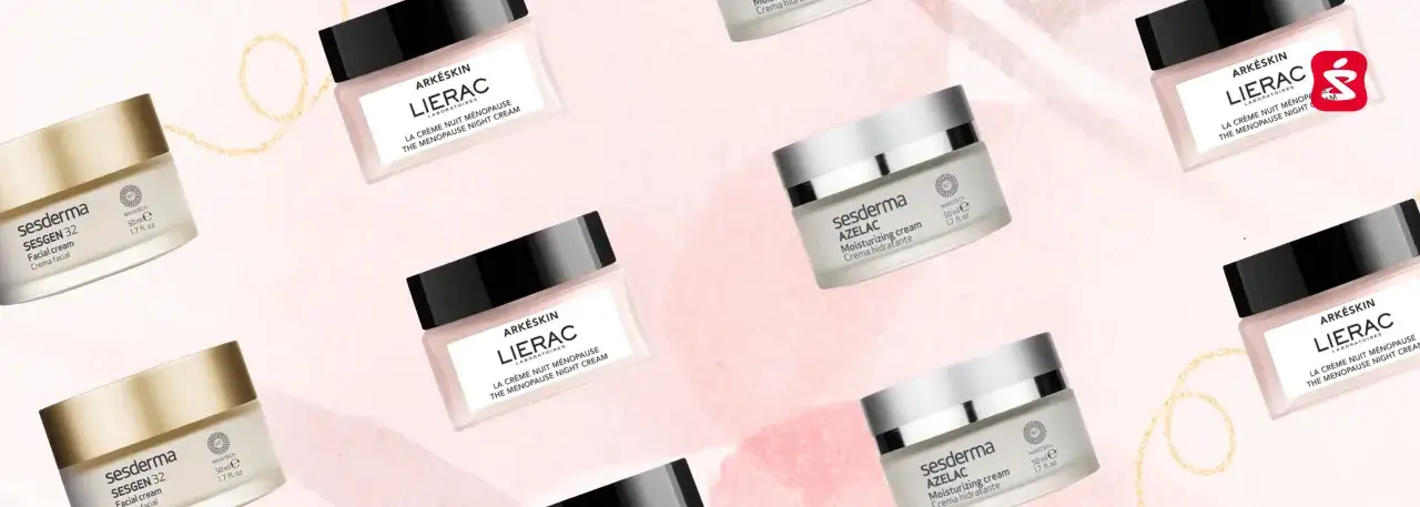 Szukasz idealny krem do twarzy po 50.? Na zdjęciu kremy Sesderma i Lierac, które mogą pomóc w pielęgnacji skóry.