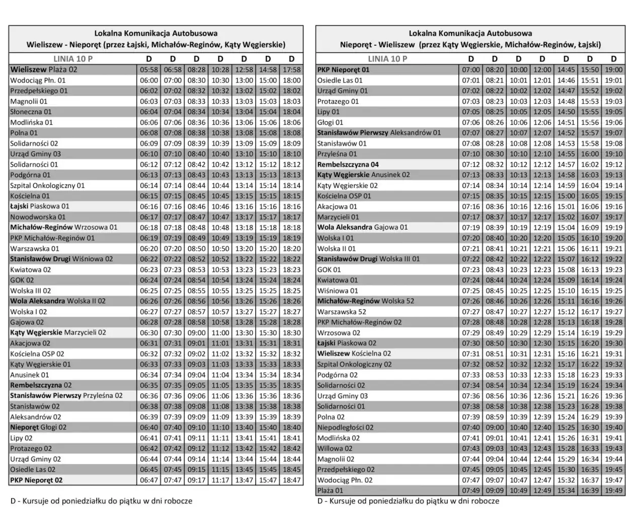 Rozkład jazdy l9: Sprawdź godziny odjazdów z Wieliszewa do Legionowa
