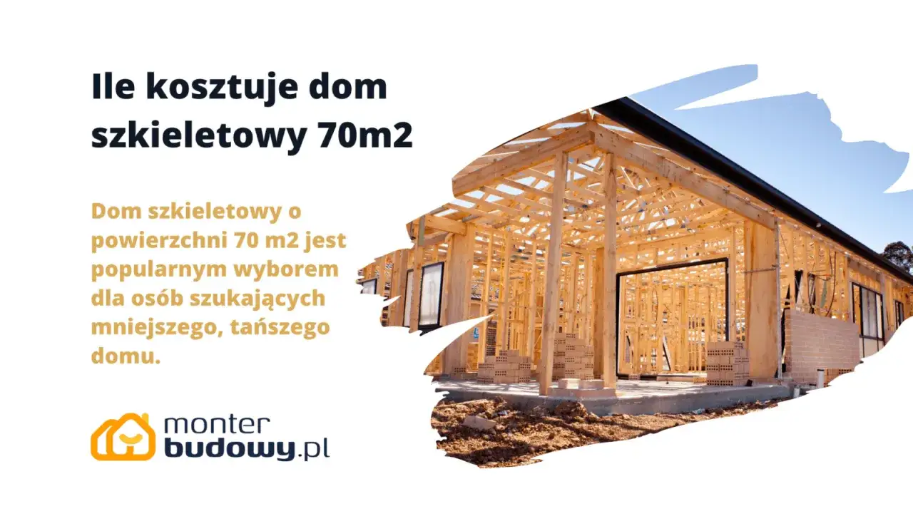 Konstrukcja domu szkieletowego 70m2 z drewna. Popularny wybór dla szukających mniejszego, tańszego domu.