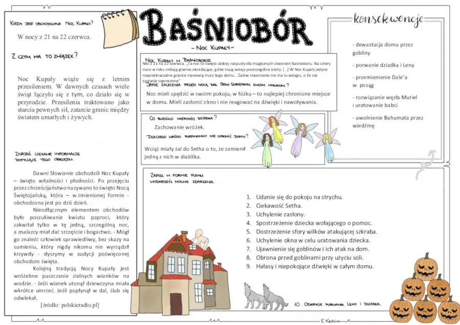 Baśniobór Test z lektury - część 1
