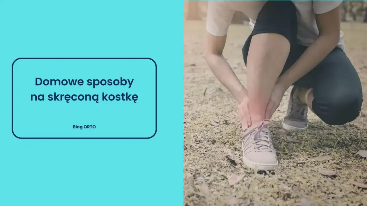 Osoba trzymająca się za czerwoną, bolącą kostkę w butach sportowych.