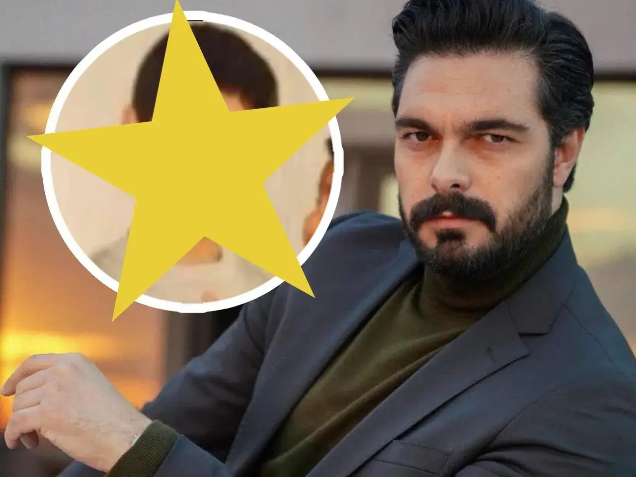 Mężczyzna z zarostem w garniturze, obok niego ukryta twarz. Fani zastanawiają się, czy Halil Ibrahim Ceyhan jest żonaty.