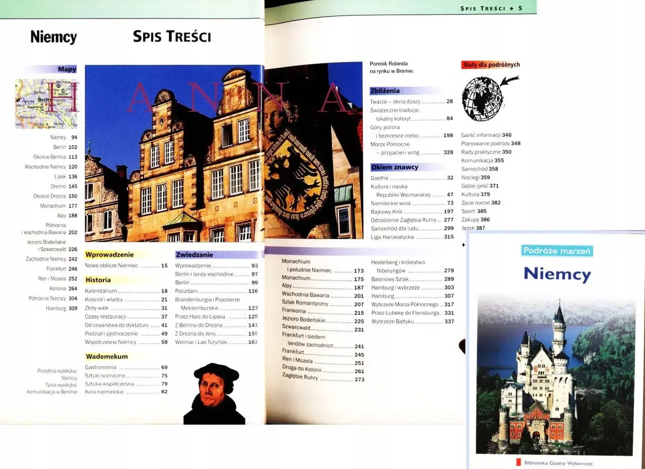 Niemcy: spis treści, mapy, zabytki i porady dla podróżnych. Wprowadzenie do zwiedzania, historia i praktyczne informacje.