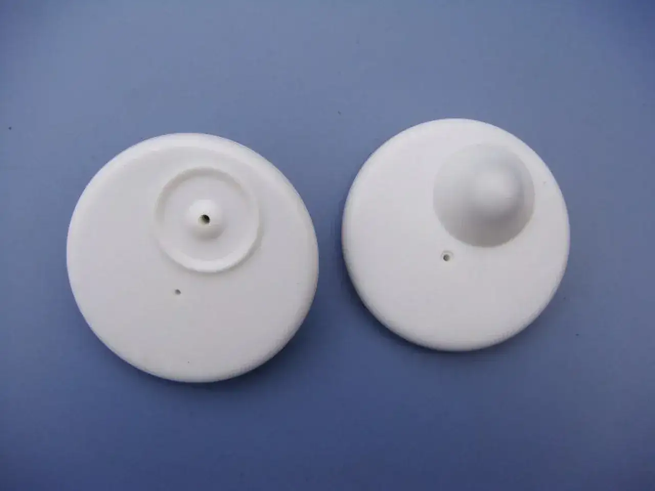 Dwa białe klipsy zabezpieczające z odzieży. Zastanawiasz się, co zrobic jak w ubraniu ze sklepu zostal ci klips? Oto rozwiązanie!