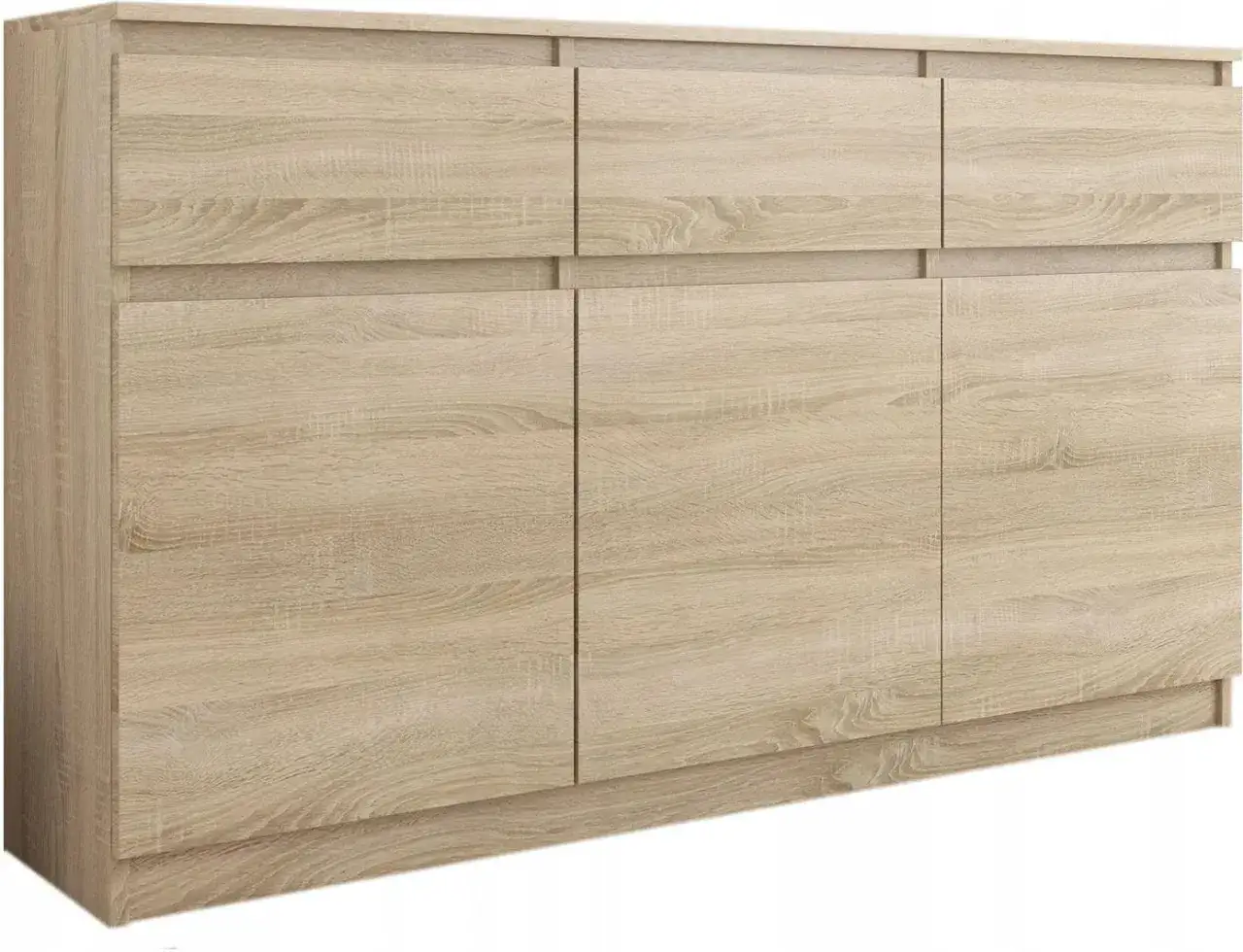 Jasna komoda z frontami w kolorze drewna. Zastanawiasz się, ile kosztuje złożenie komody?