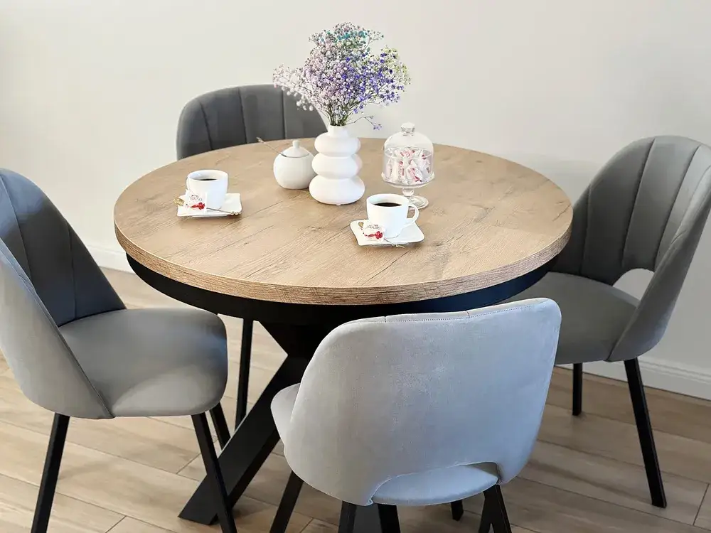  Stół loft okrągły rozkładany - stylowy mebel do salonu w Twoim mieszkaniu | Idealny na każdą okazję