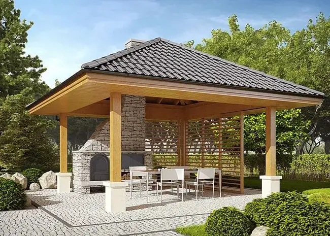 Altana z grillem z kamienia – piękne i trwałe rozwiązanie do ogrodu