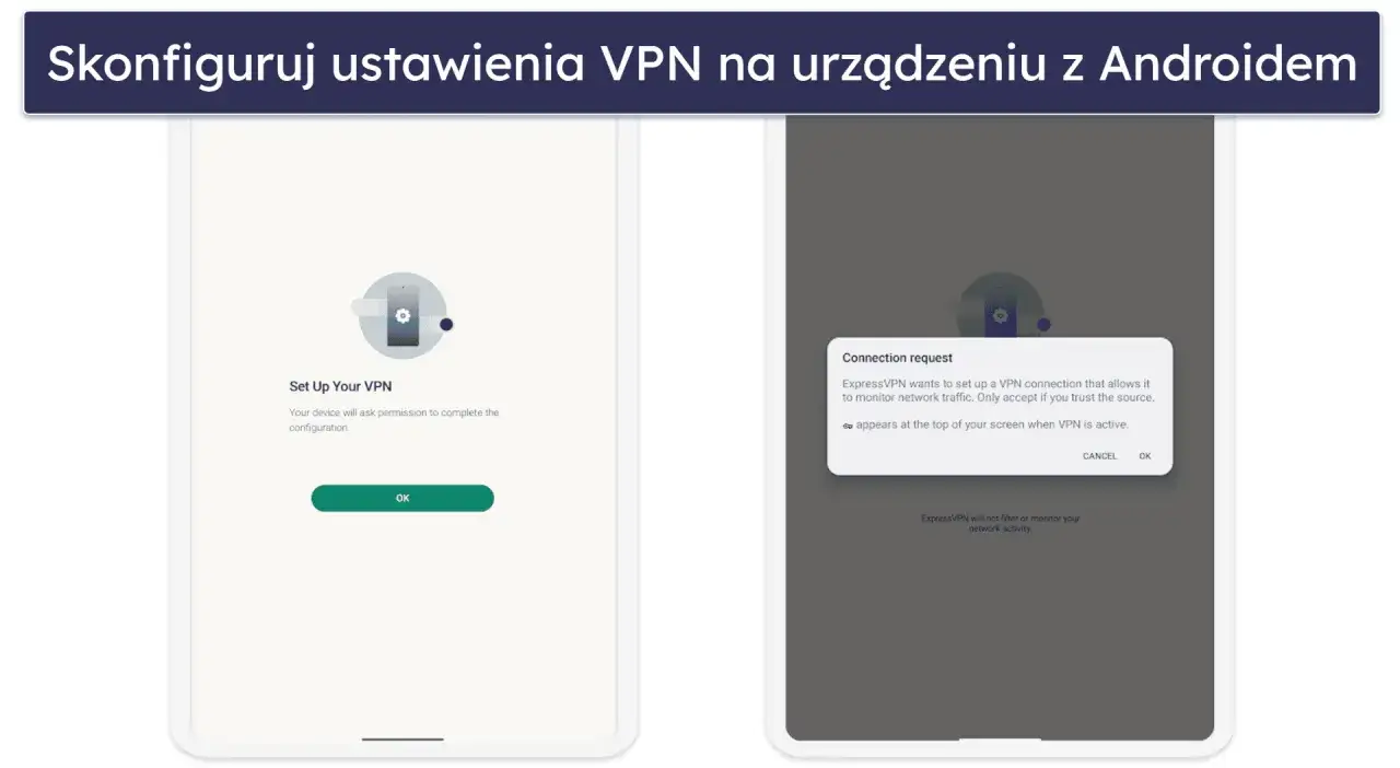 Konfiguracja VPN na Androidzie: ekran zgody na połączenie. Warto to zrobić, by zapewnić sobie bezpieczeństwo w sieci.