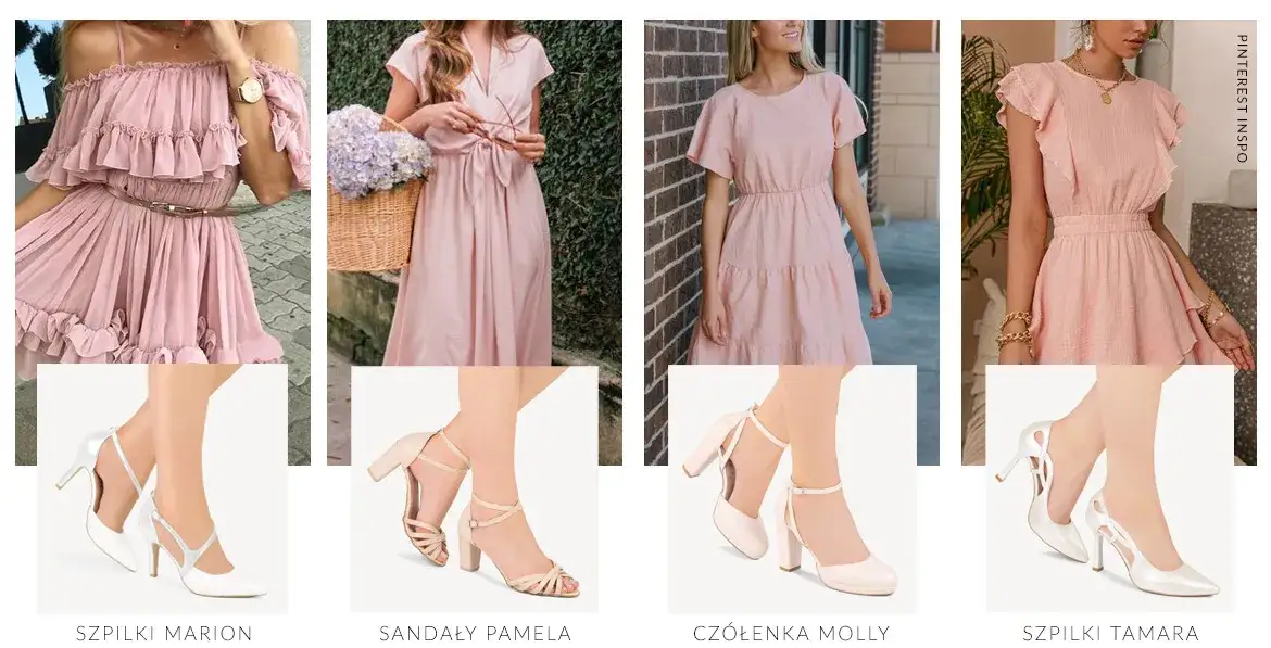 Buty do pudrowej sukienki na wesele: jaki kolor i fason wybrać?