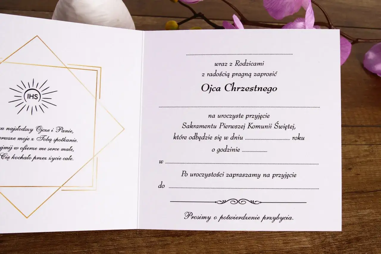 Jak wypisać zaproszenie na komunię dla chrzestnego z sercem i stylem