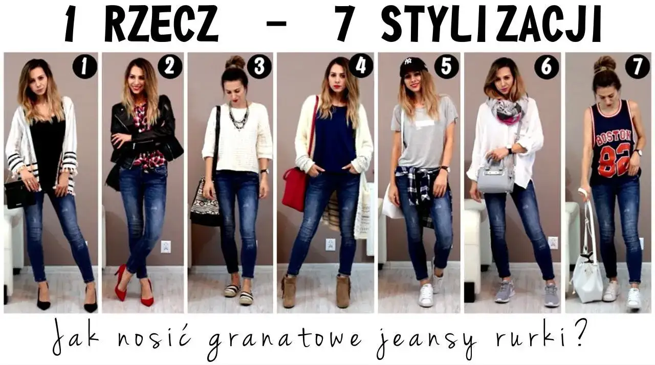 Stylizacje z granatowymi jeansami damskimi, które zachwycą każdego