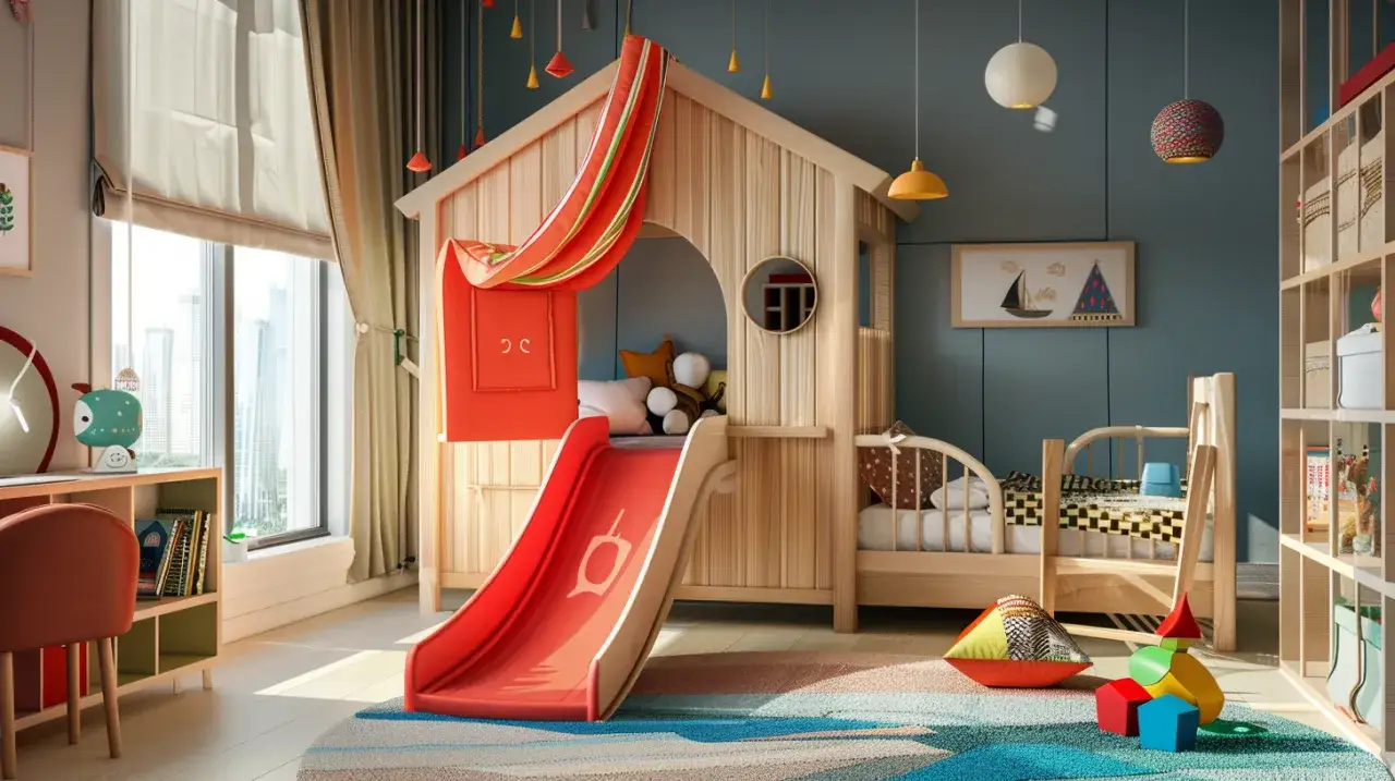 Czy łóżko domek ze zjeżdżalnią to marzenie każdego malucha?