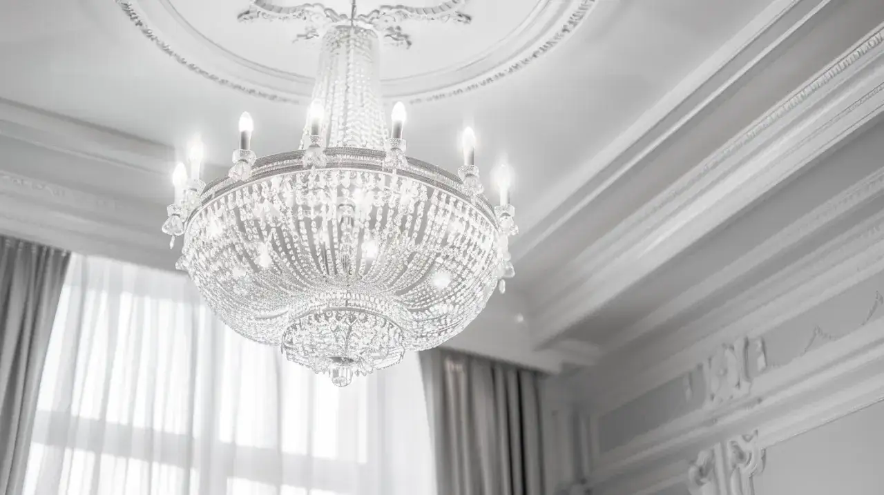 Lampy sufitowe z kryształkami: najpiękniejsze ozdoby do salonu