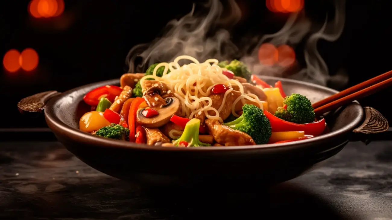 Smażony kurczak udon - Przepis na pyszny wok z kurczakiem