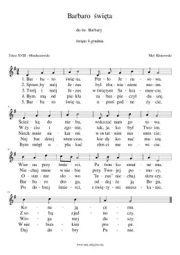 Szczęśliwy kto sobie patrona: nuty, tekst i historia pieśni