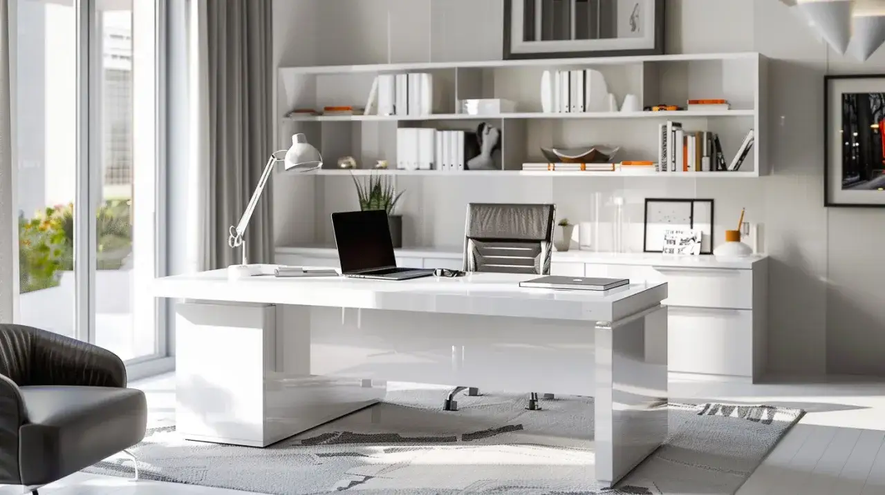 Białe biurko z nadstawką – Praktyczne i stylowe rozwiązanie dla biura