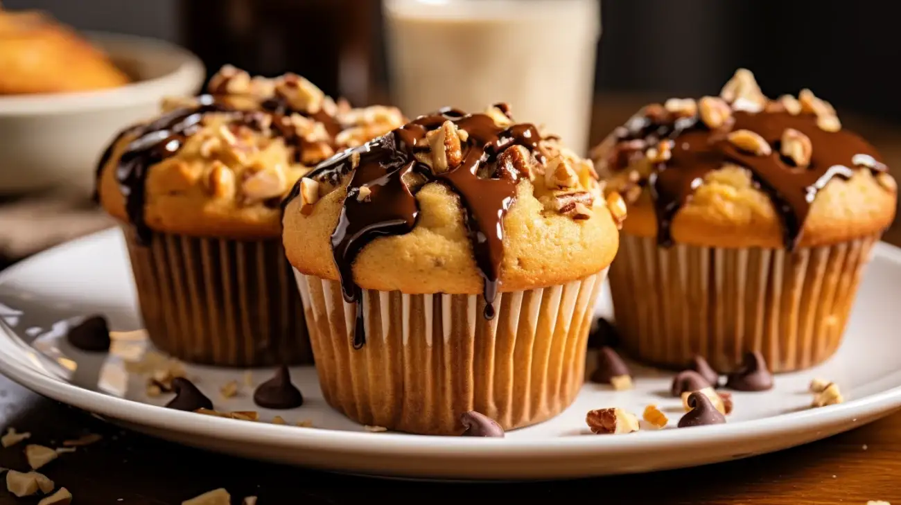 Muffiny bananowo-orzechowe z masłem orzechowym