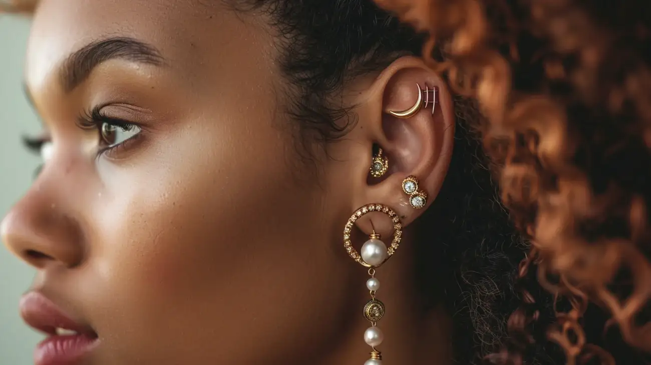 Kompozycje kolczyków w uchu: inspiracje i pomysły