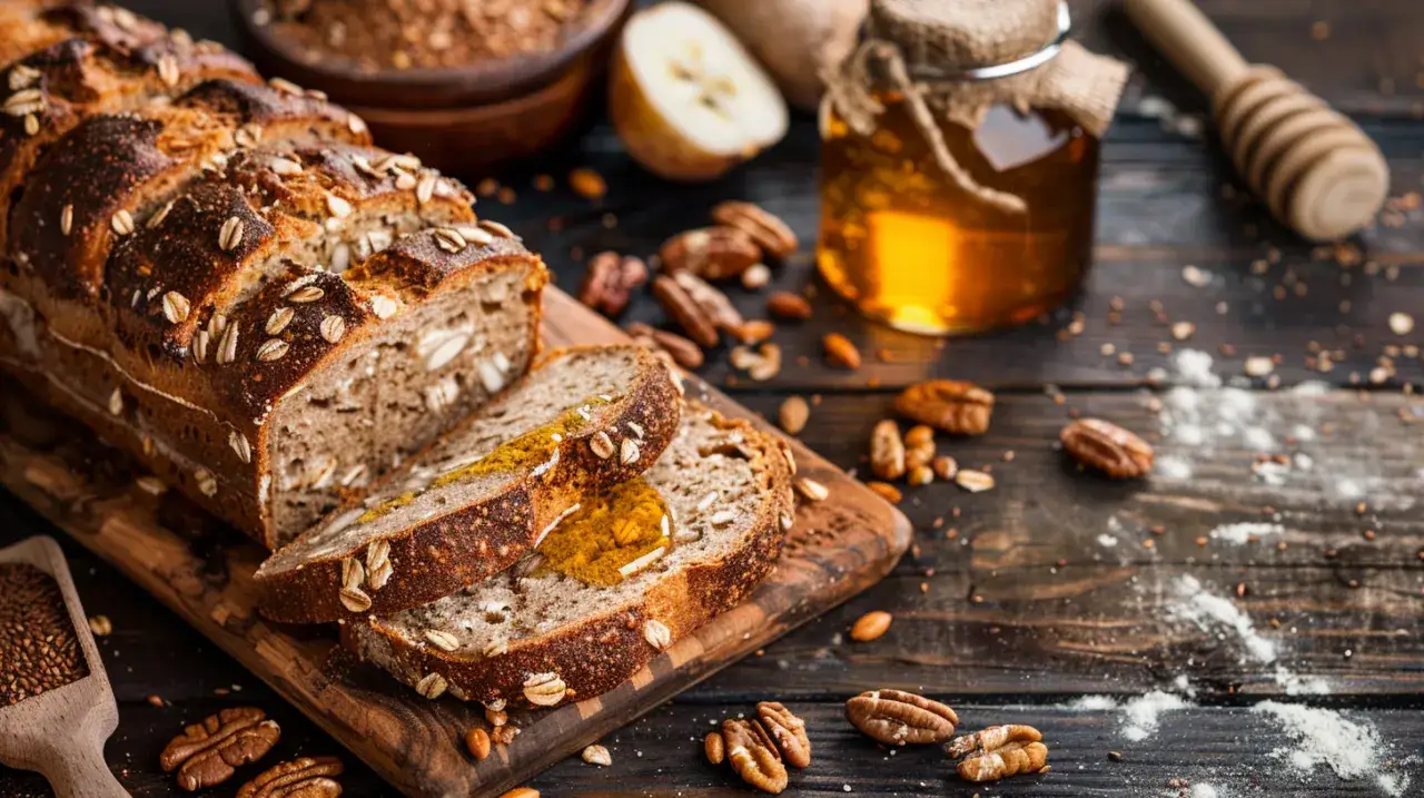 Chleb żytni thermomix z ziarnami, suszonymi owocami i miodem
