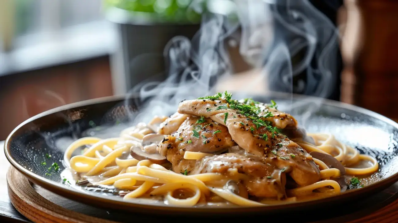 Kurczak w sosie kurkowym: Idealny obiad z makaronem