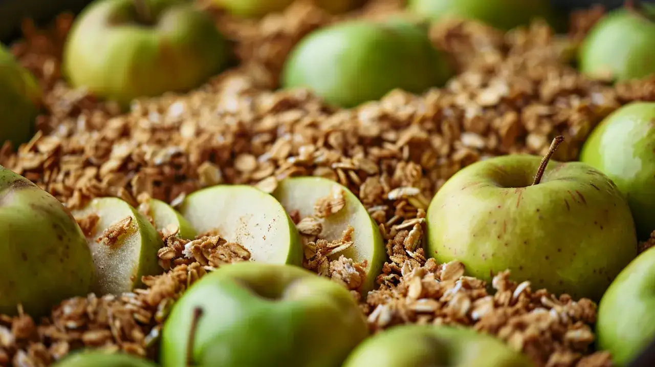 Szarlotka z płatków owsianych, jabłek i cynamonu