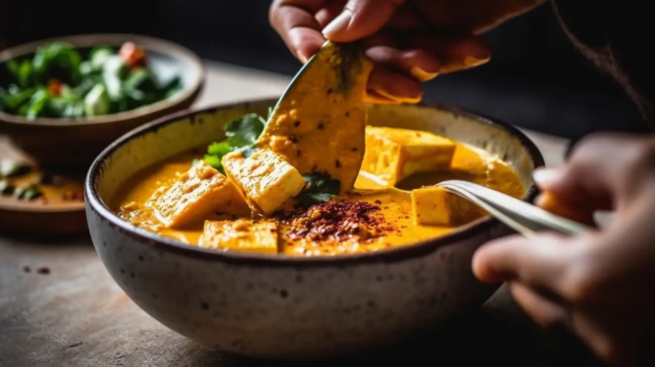 Żółte curry z tofu i warzywami - przepis kulinarne