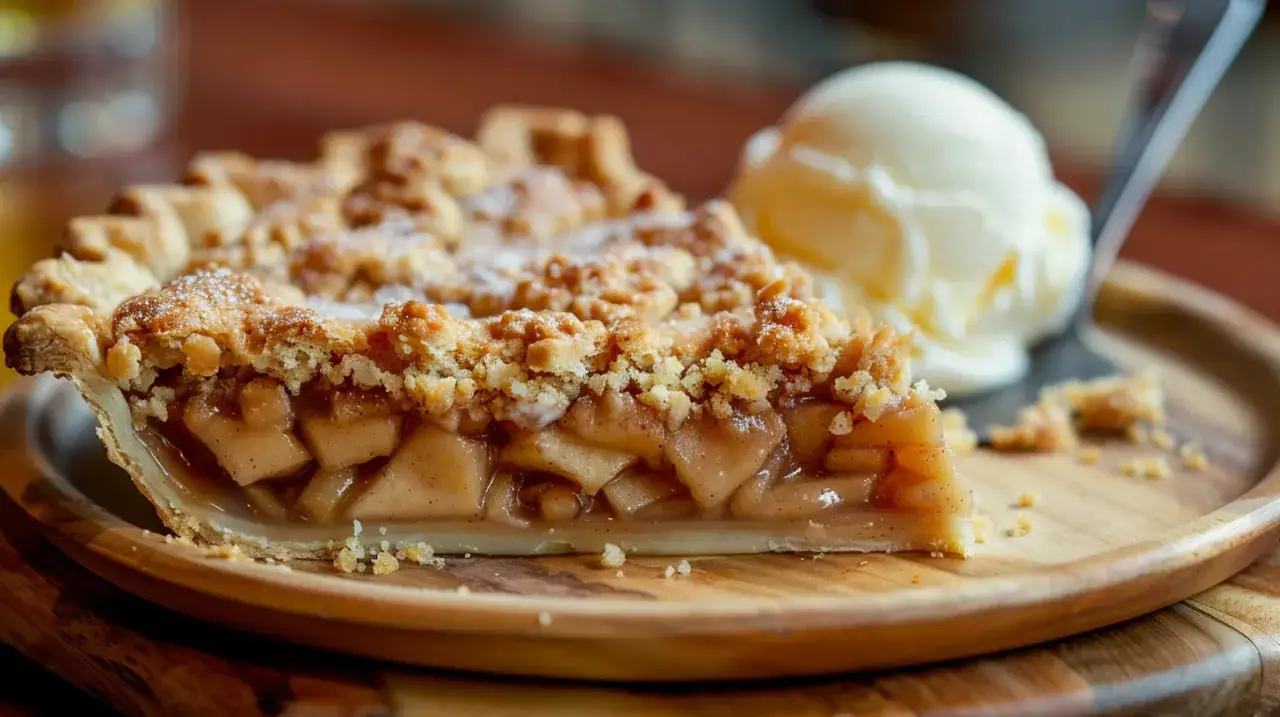 Szarlotka w thermomixie z kruszonką i lodami waniliowymi