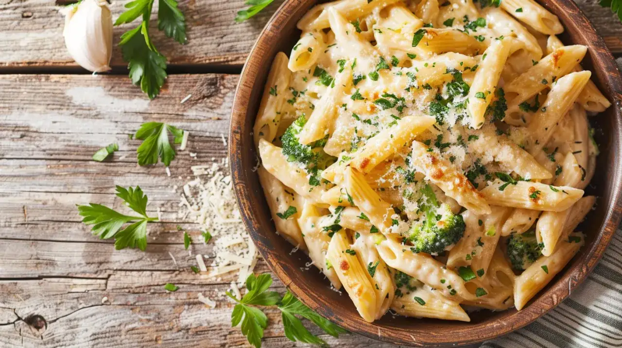 Kremowy makaron w sosie brokułowo-serowym: Obiad dla całej rodziny