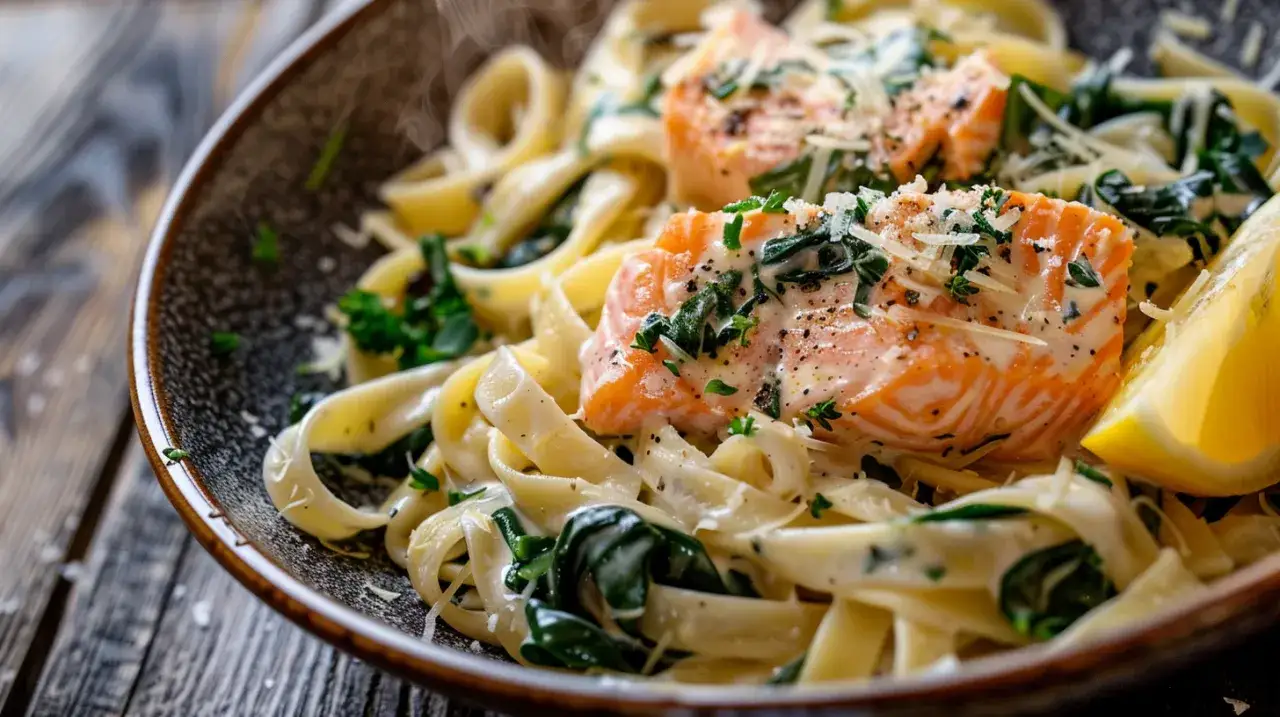 Wykwintny makaron z łososiem i szpinakiem: jak go zrobić? Krok po kroku