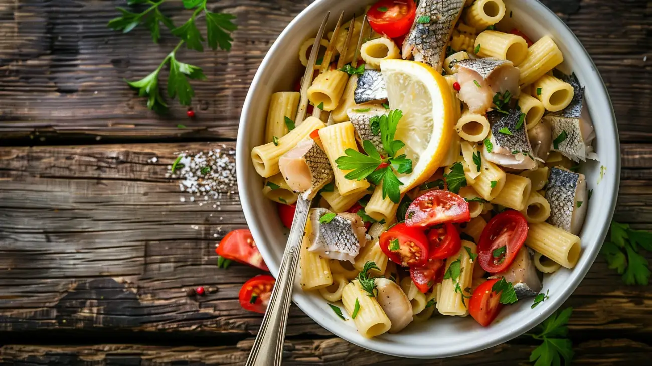 Makaron z makreli w pomidorach: Prosta i szybka sałatka