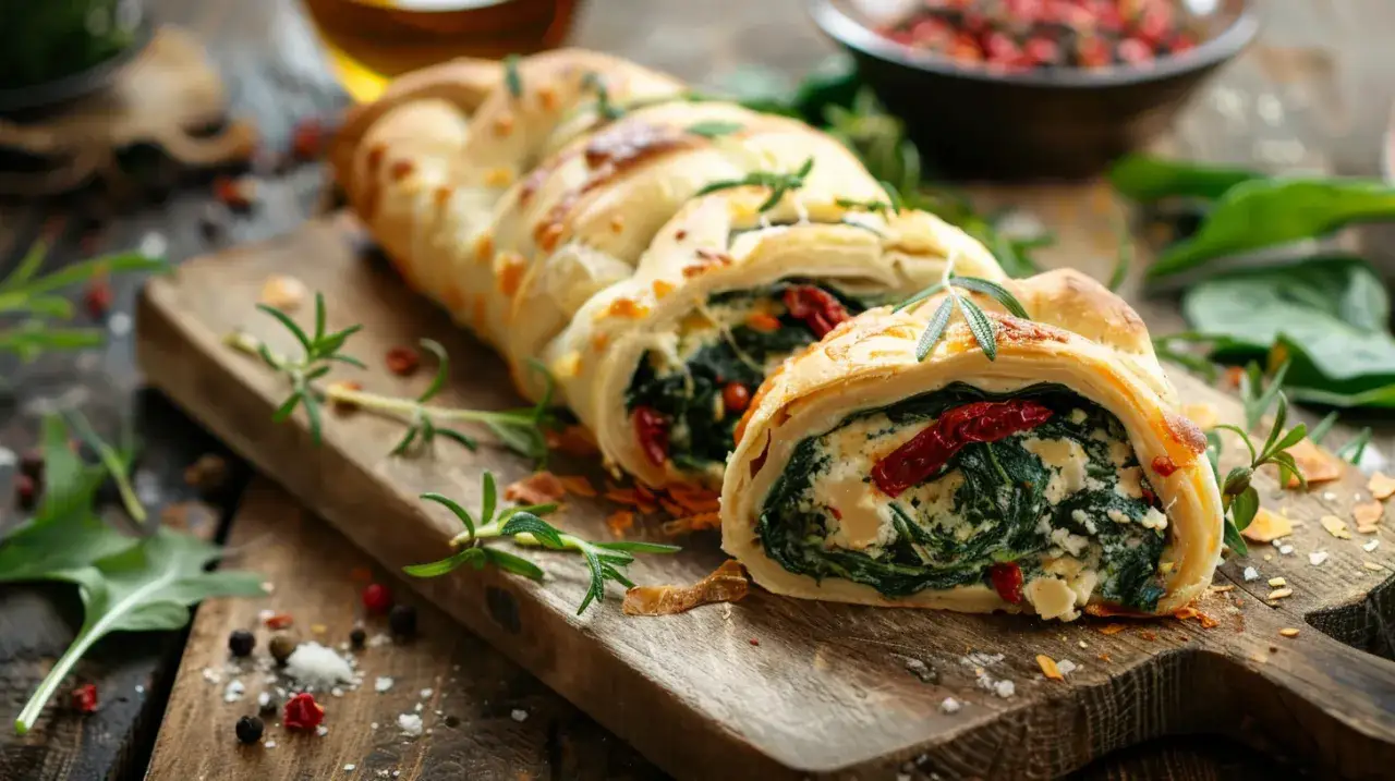 Rolada z kurczaka ze szpinakiem, suszonymi pomidorami i serem