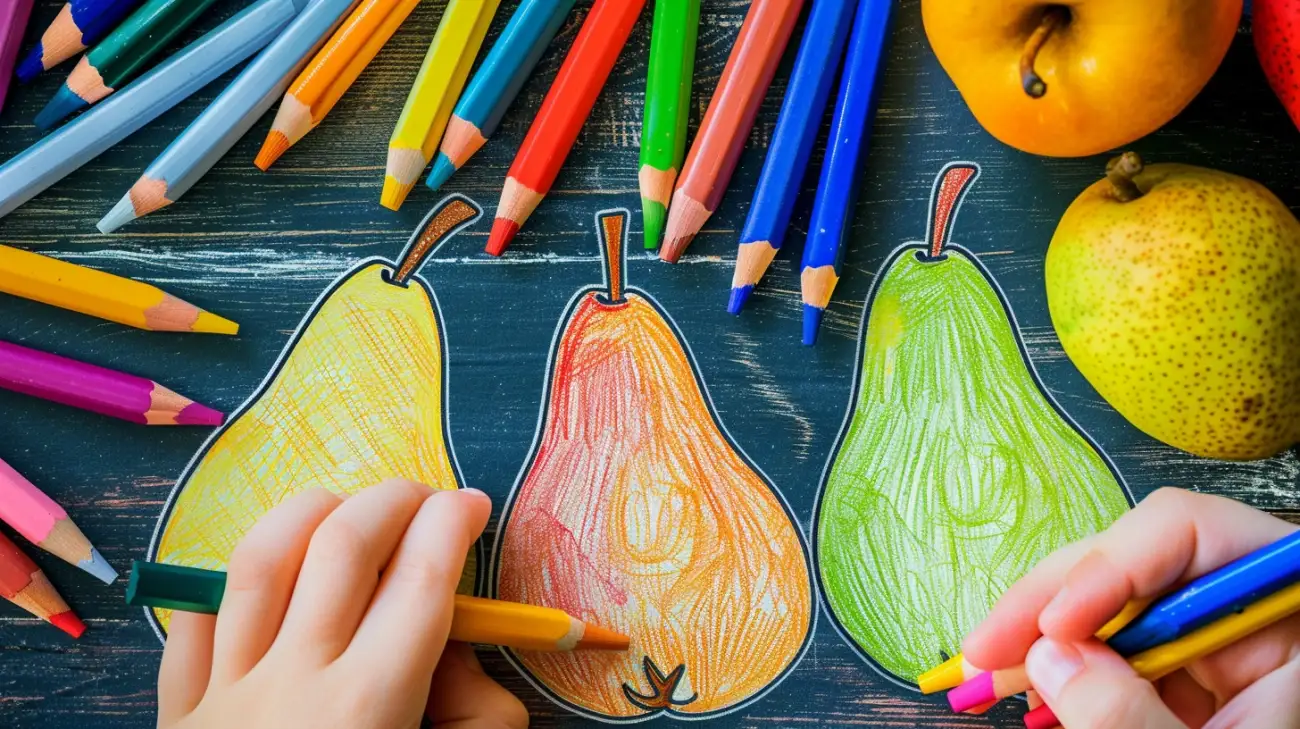 5 darmowych szablonów gruszek do druku i kolorowania dla przedszkolaków