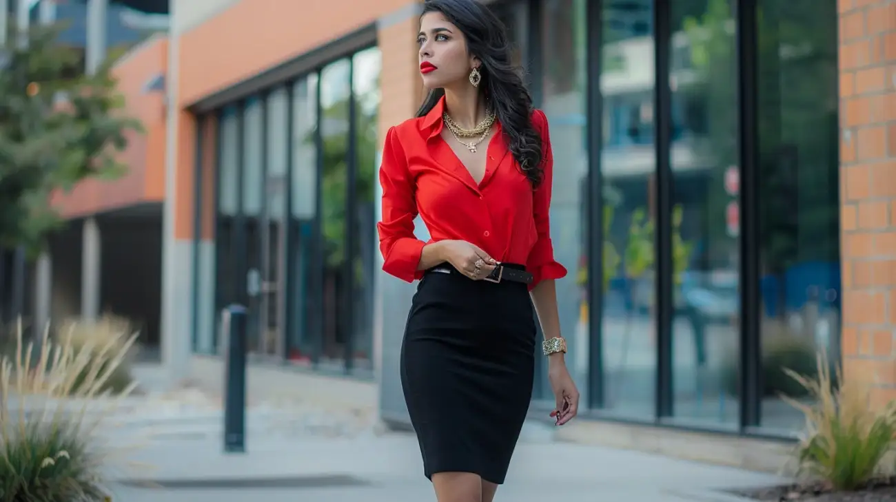 Nahlepsze stylizacje z czerwoną bluzką, które przyciągną uwagę