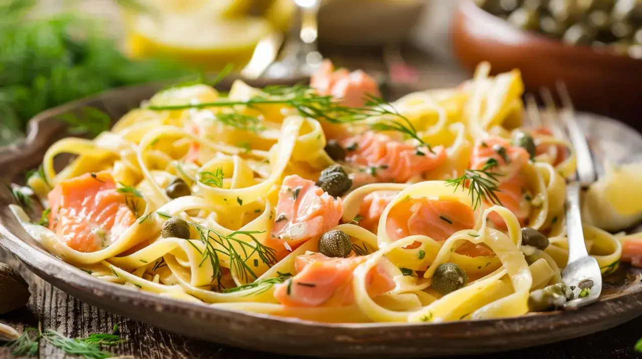 Makaron z kaparami i łososiem: Śródziemnomorski przysmak w 20 minut