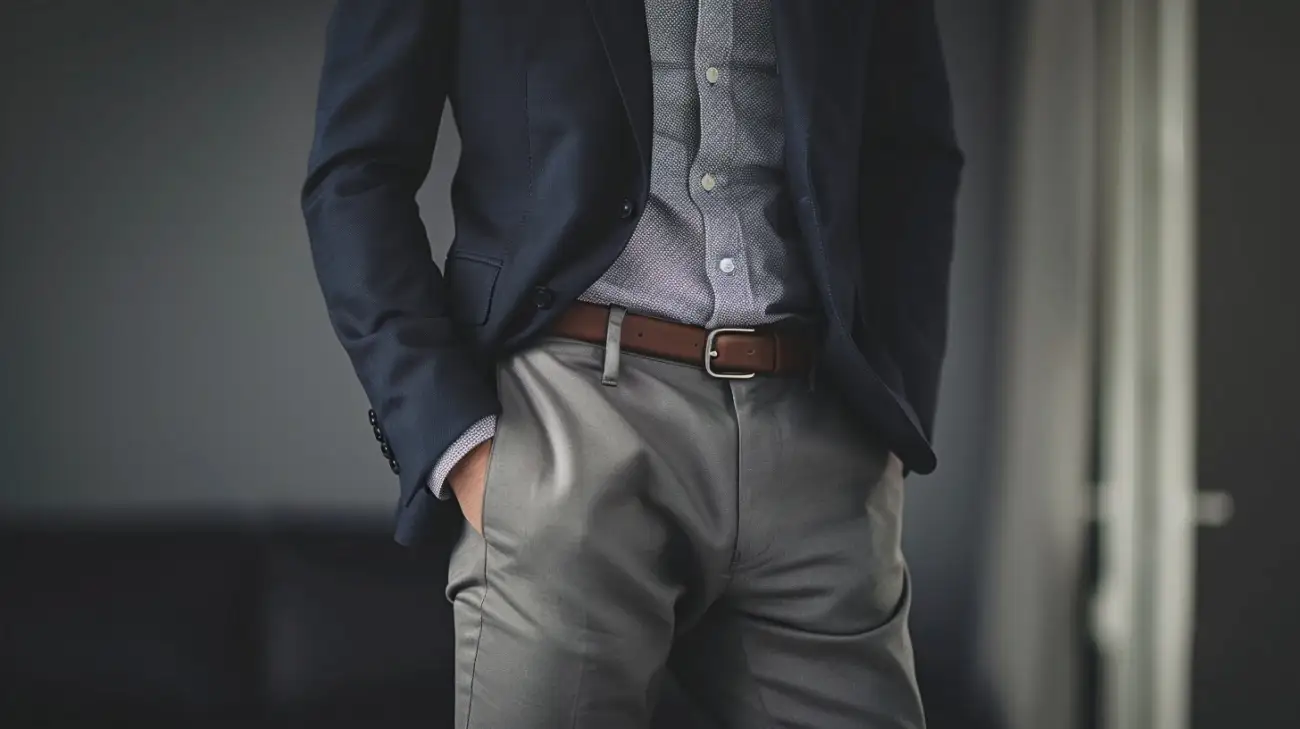 Granatowa marynarka i szare spodnie: Klasyczne połączenie