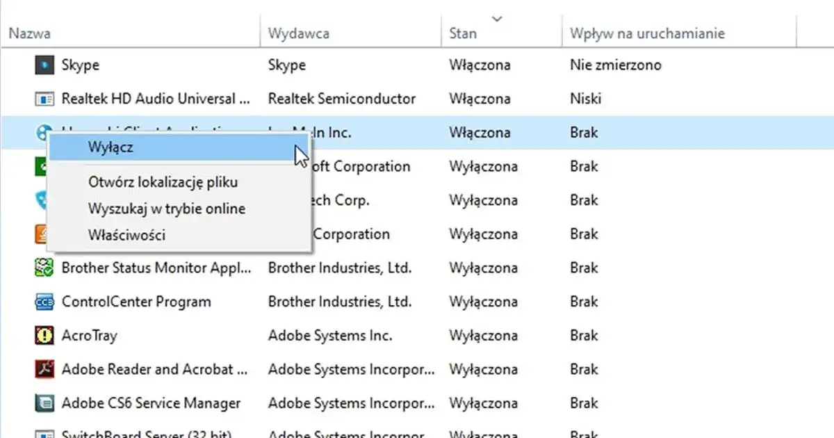 Jak wyłączyć programy z autostartu w Windows 7 i przyspieszyć system