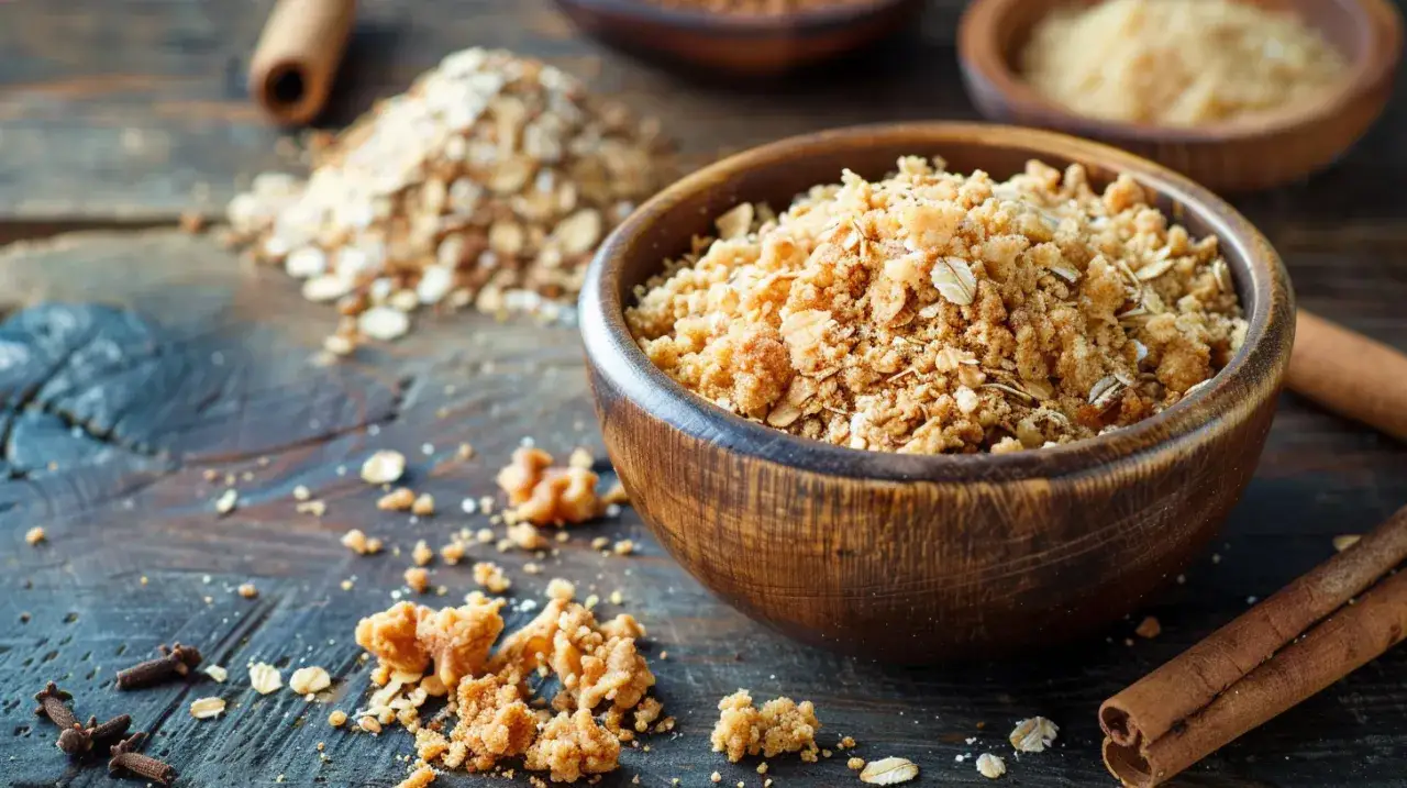 Kruszonka z płatków owsianych, masła, cynamonu i brązowego cukru