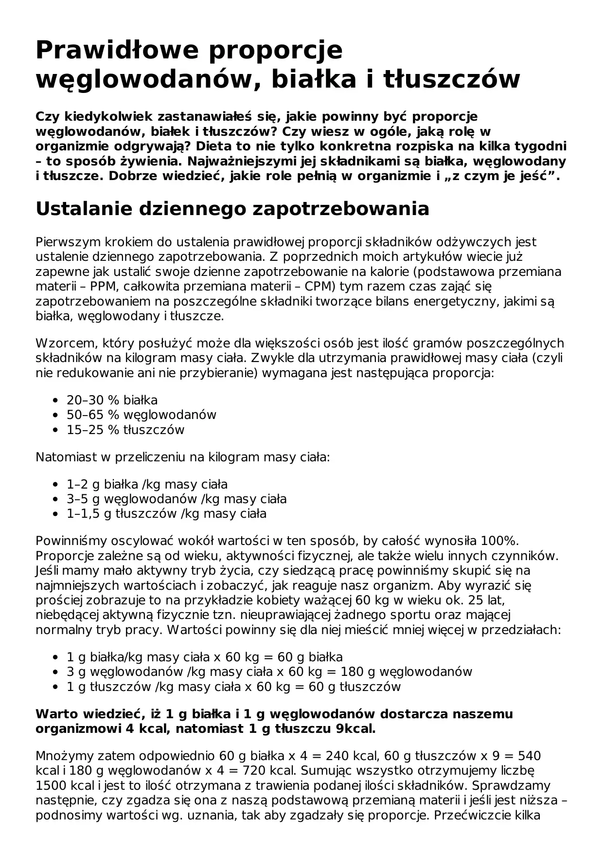 Optymalne proporcje białka, węglowodanów i tłuszczów na redukcji – jak je obliczyć?