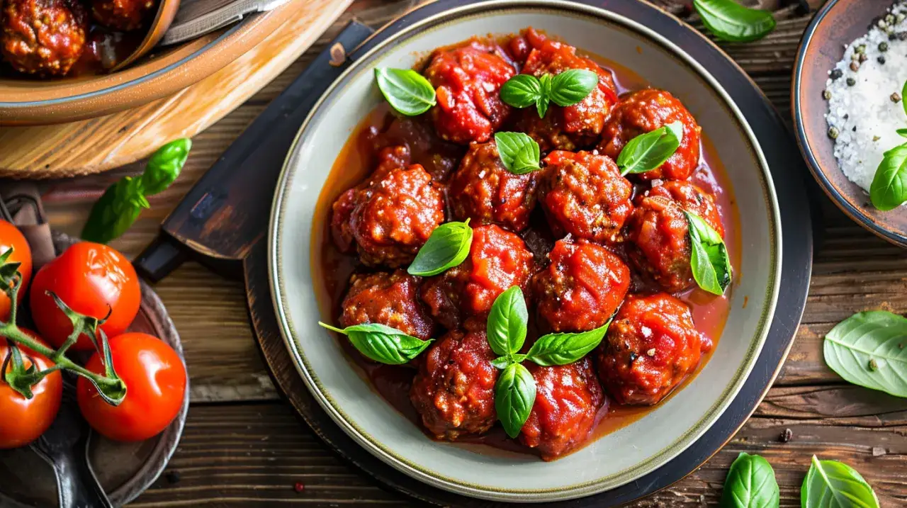 Pulpety z indyka z sosem pomidorowym i świeżymi ziołami