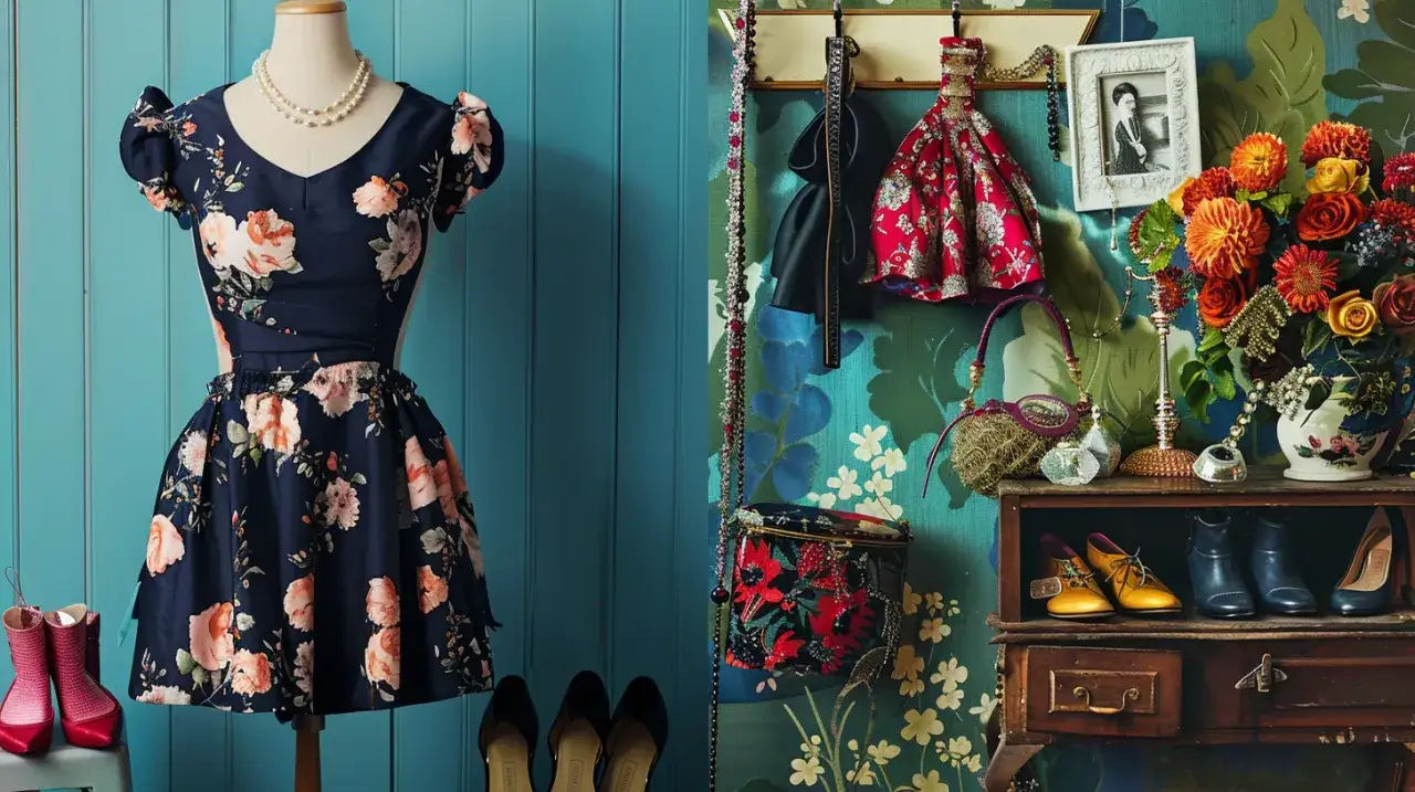 Granatowa sukienka w kwiaty: Klucz do modnego looku czy kicz?