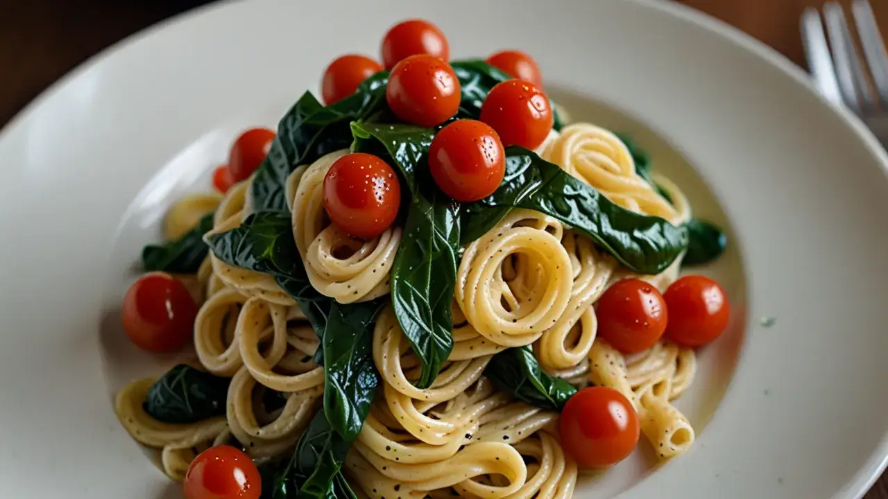 Makaron z pomidorami i szpinakiem: Smaczne i zdrowe połączenie