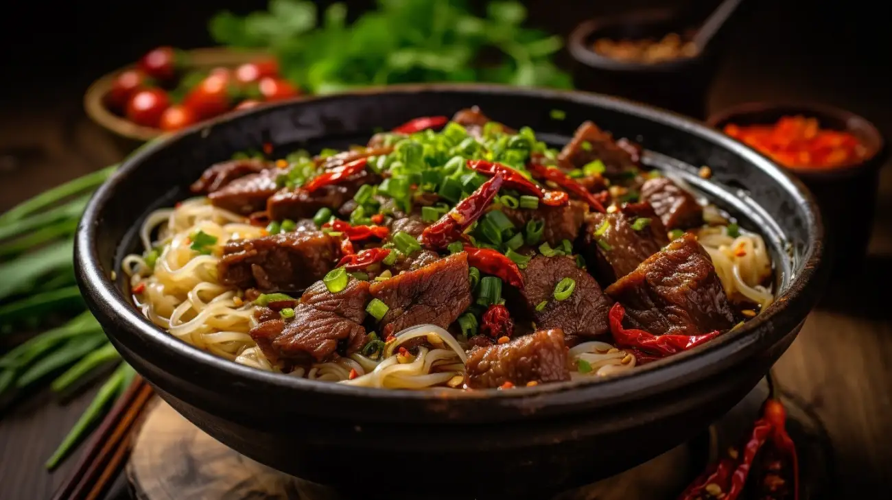 Wołowina z Makaronem Ryżowym - Przepis na Makaron Sojowy z Wołowiną