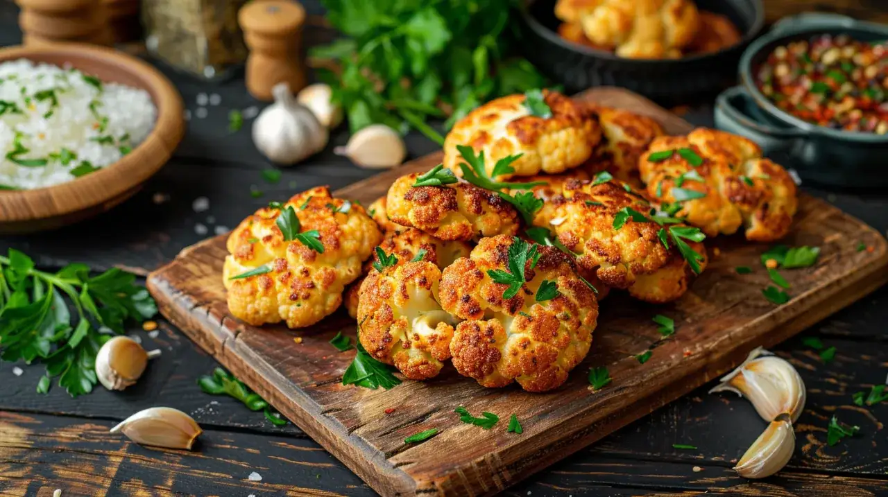 Placki z kalafiora z czosnkiem i ziołami