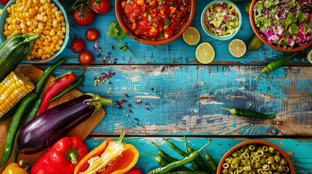 Warzywa po meksykańsku z kukurydzą, fasolą i ostrym sosem