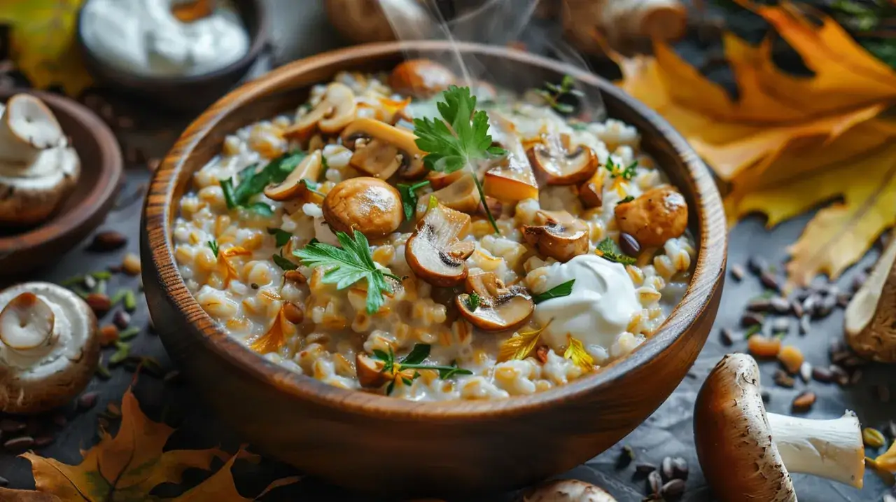 Kasza z grzybami leśnymi: Jesienny i aromatyczny obiad w 20 minut
